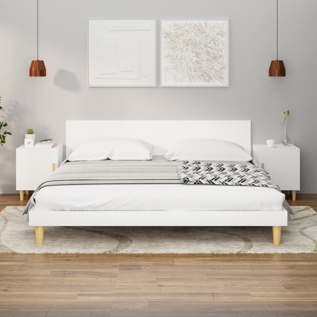 Tables de chevet 2 pcs Blanc Bois d'ingénierie - XIOS