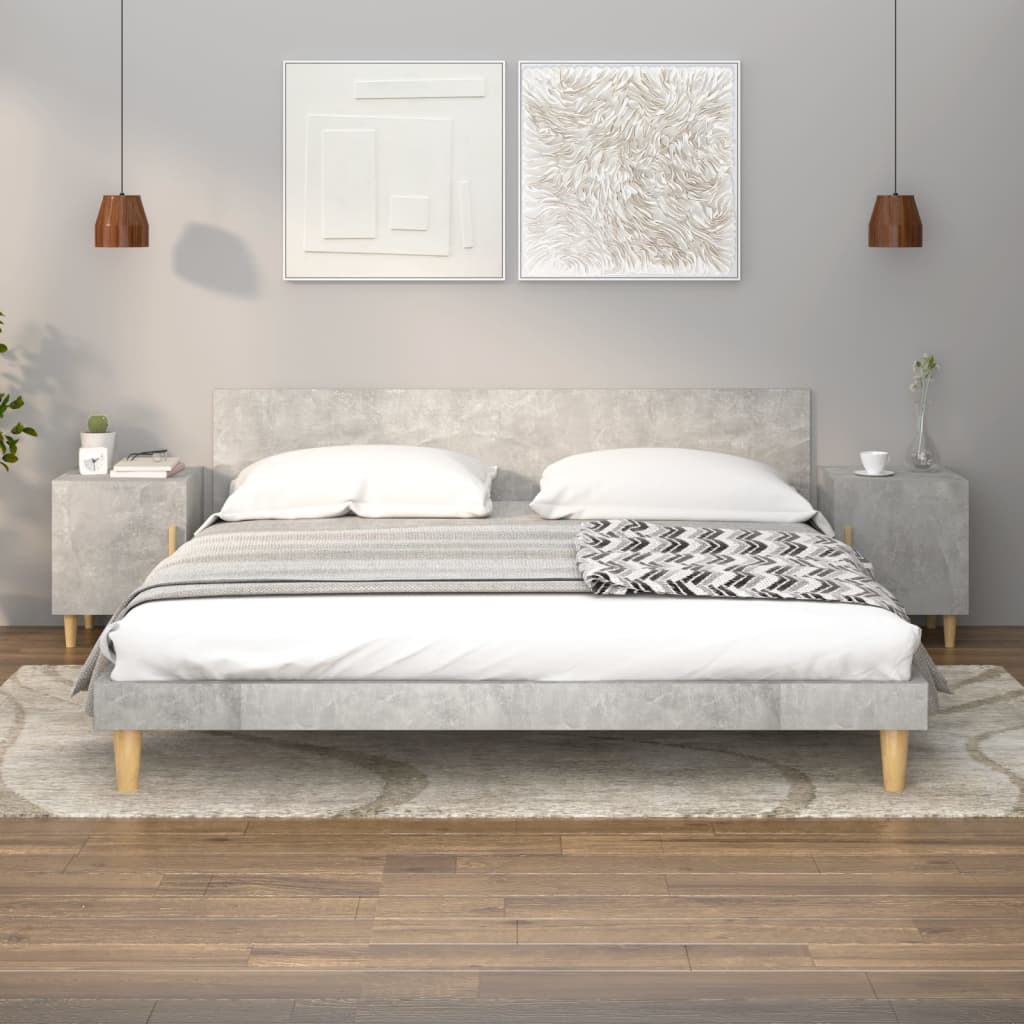 Table de chevet Gris béton Bois d'ingénierie - XIOS