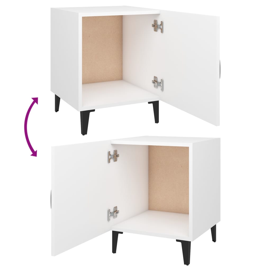 Tables de chevet 2 pcs Blanc Bois d'ingénierie - XIOS