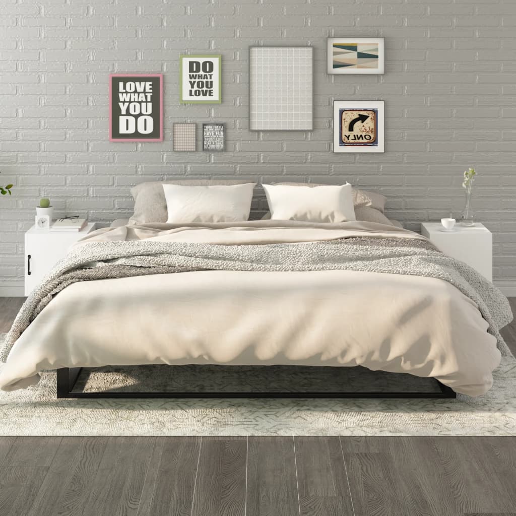 Tables de chevet 2 pcs Blanc Bois d'ingénierie - XIOS