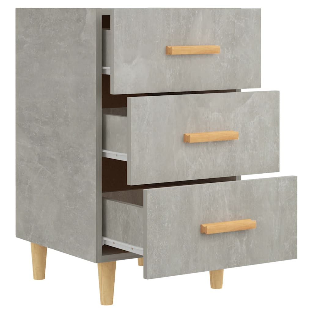 Table de chevet gris béton 40x40x66 cm bois d'ingénierie - XIOS