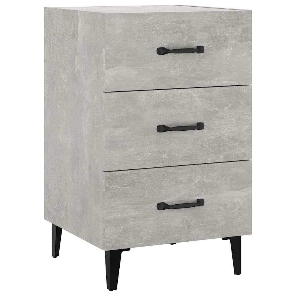 Table de chevet gris béton 40x40x66 cm bois d'ingénierie
