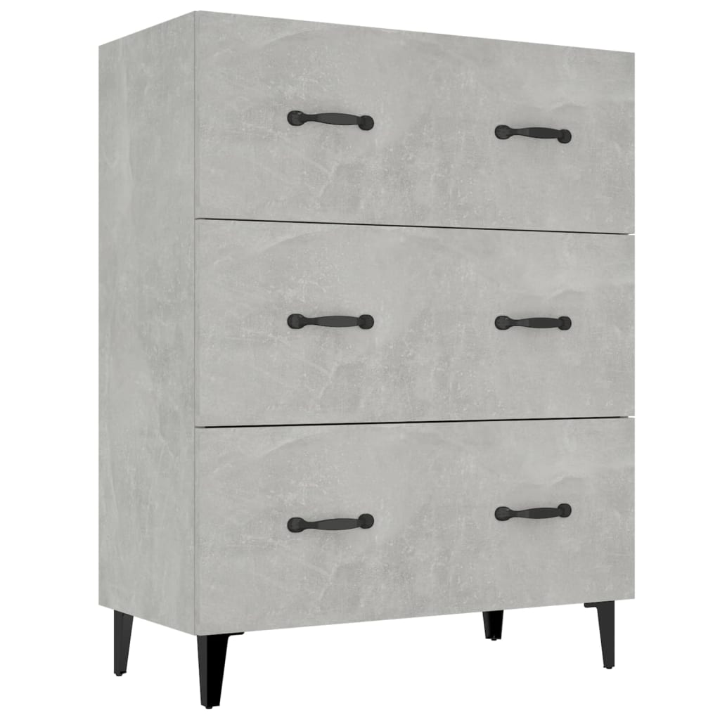 Buffet gris béton 69,5x34x90 cm bois d'ingénierie - XIOS