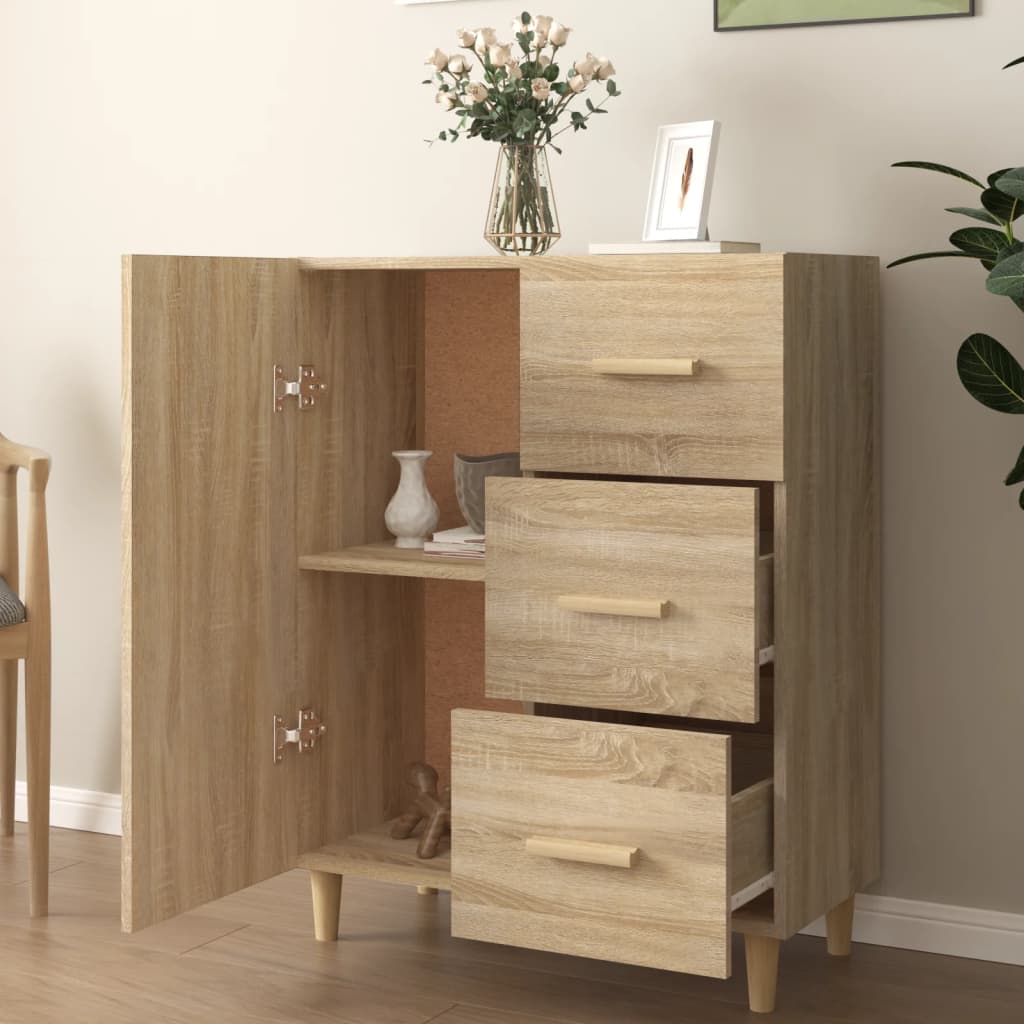 Buffet chêne sonoma 69,5x34x90 cm bois d'ingénierie - XIOS