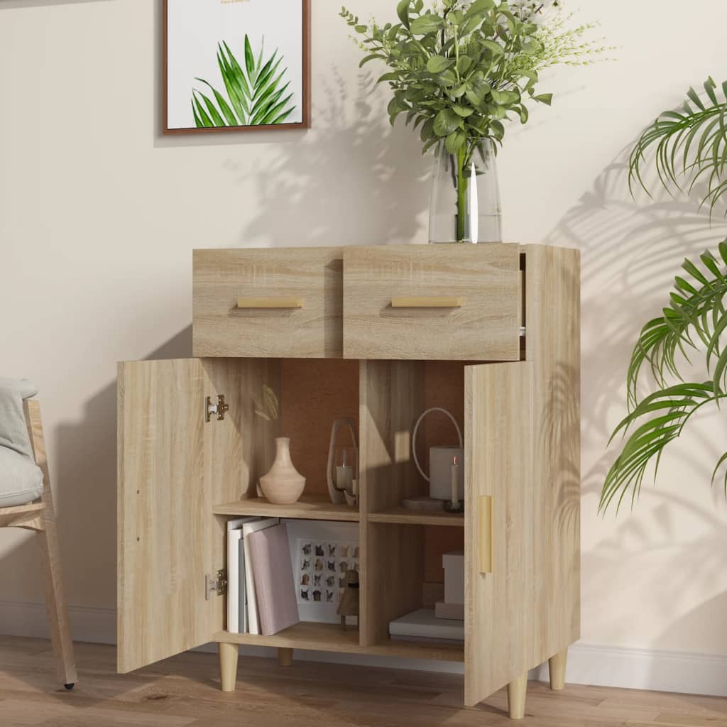 Buffet chêne sonoma 69,5x34x89 cm bois d'ingénierie - XIOS