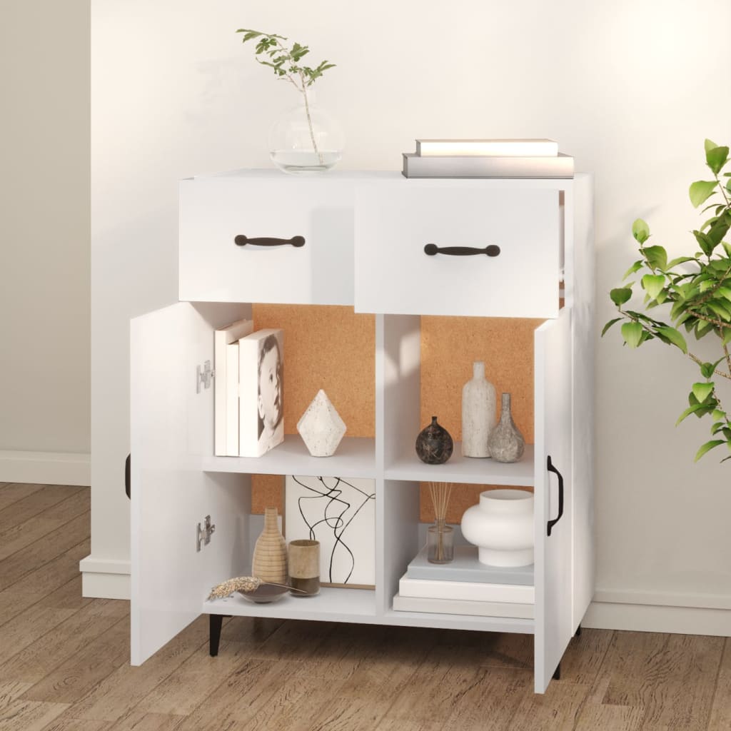 Buffet blanc 69,5x34x90 cm bois d'ingénierie - XIOS