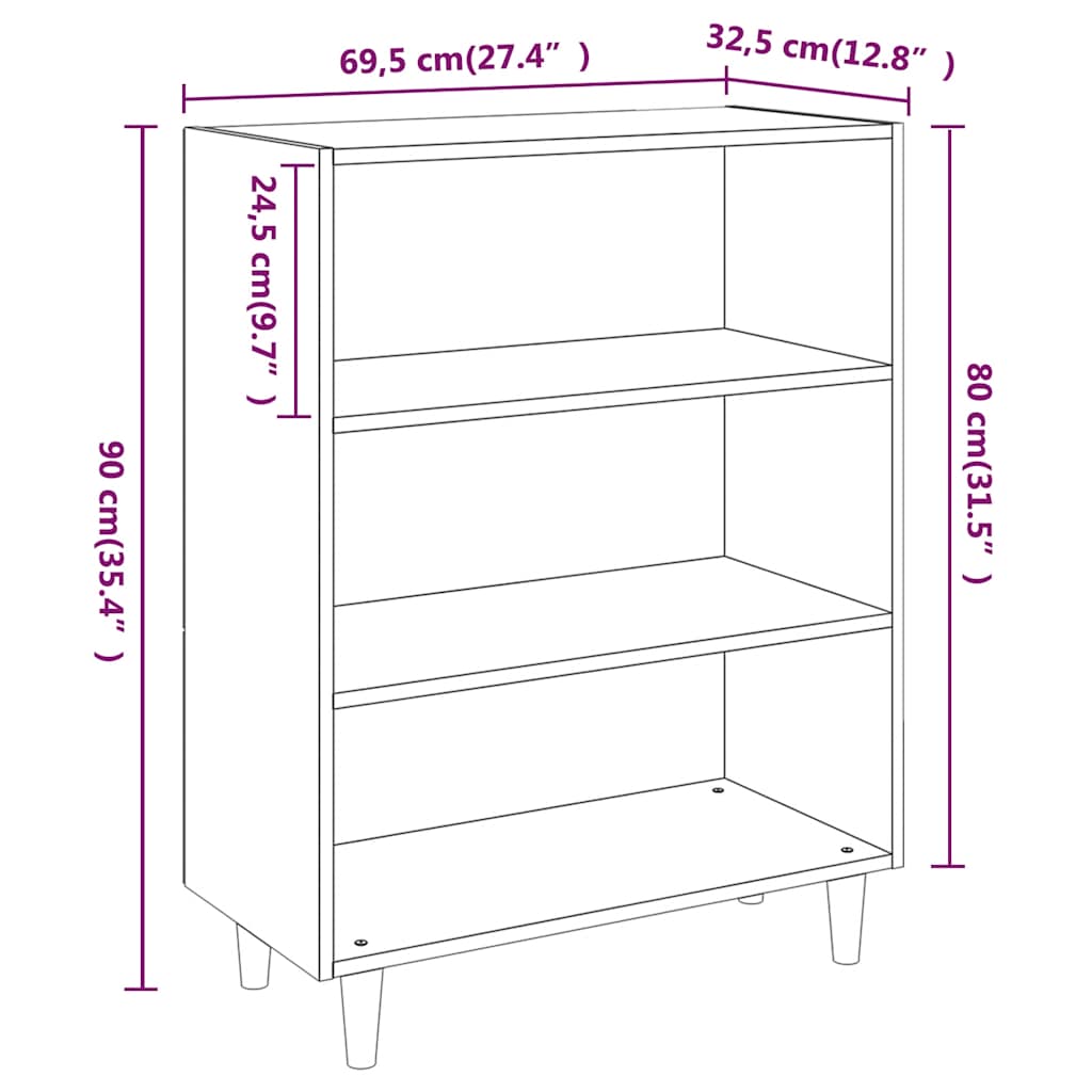 Buffet Chêne sonoma 69,5x32,5x90 cm Bois d'ingénierie - XIOS