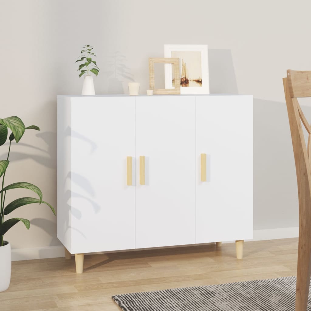 Buffet blanc 90x34x80 cm bois d'ingénierie - XIOS