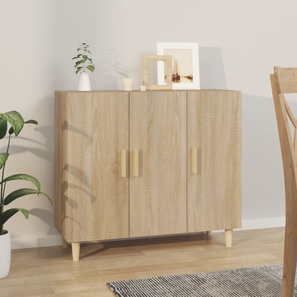 Buffet chêne sonoma 90x34x80 cm bois d'ingénierie - XIOS