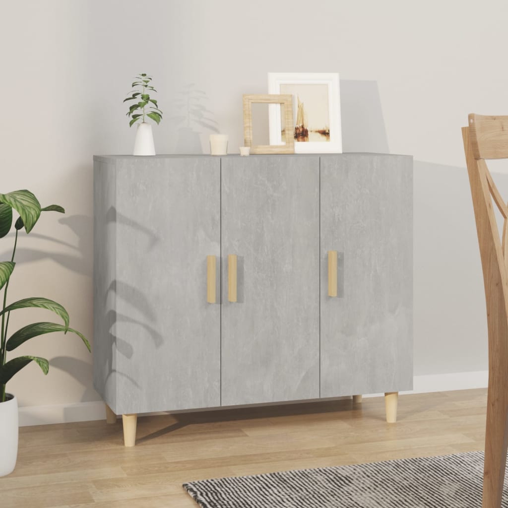 Buffet gris béton 90x34x80 cm bois d'ingénierie - XIOS
