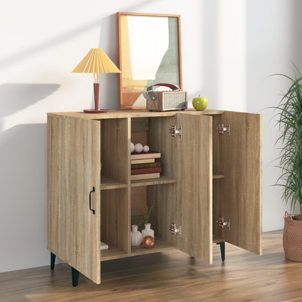 Buffet chêne sonoma 90x34x80 cm bois d'ingénierie - XIOS