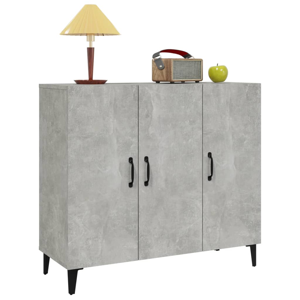 Buffet gris béton 90x34x80 cm bois d'ingénierie - XIOS