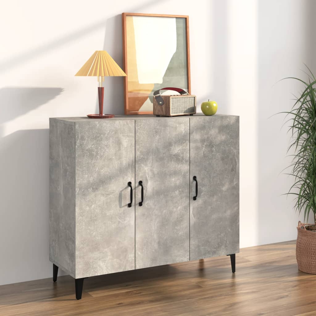 Buffet gris béton 90x34x80 cm bois d'ingénierie - XIOS