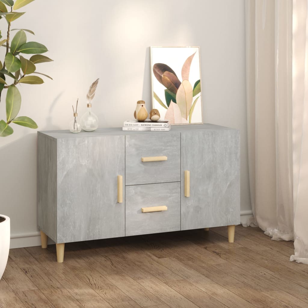 Buffet gris béton 100x36x60 cm bois d'ingénierie - XIOS