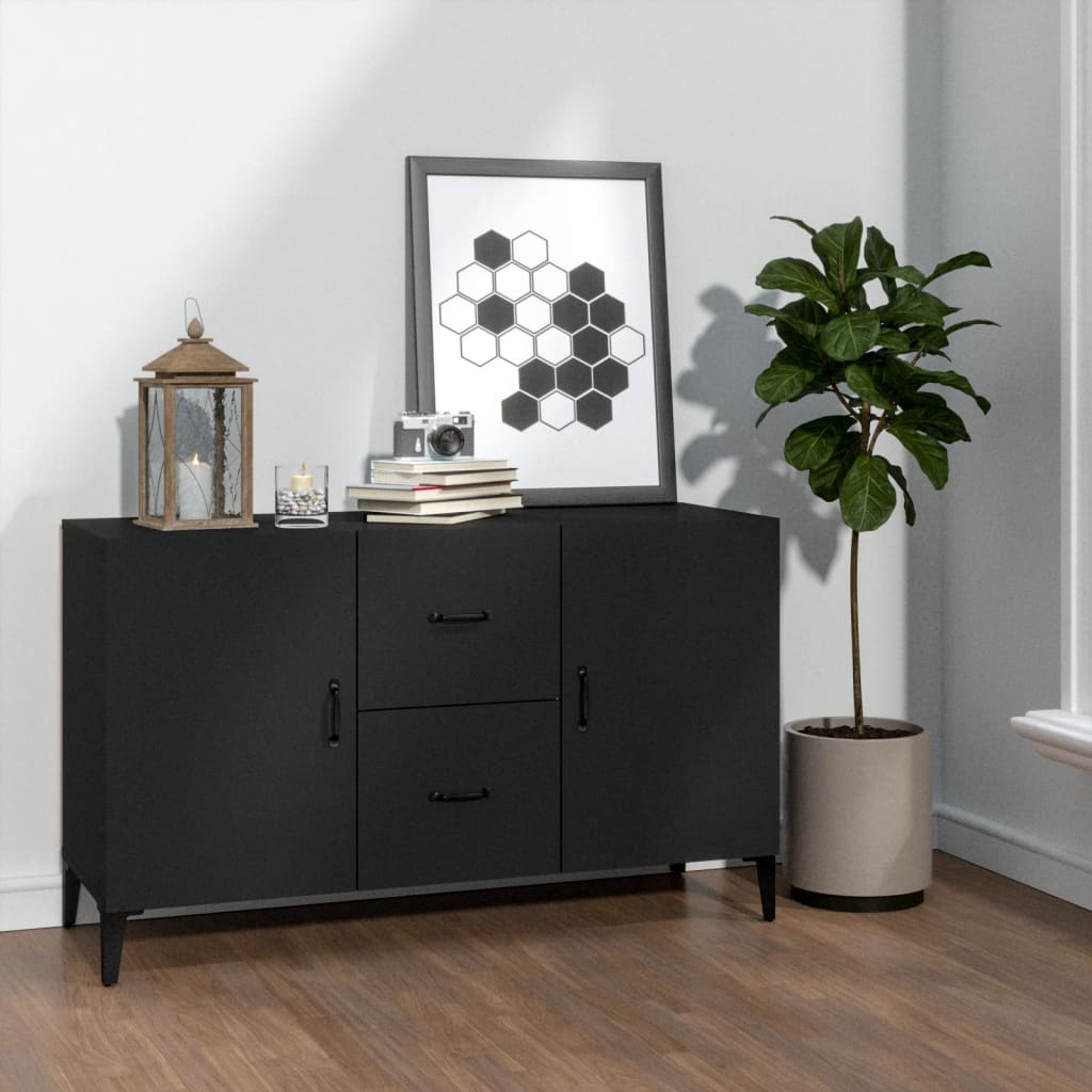 Buffet noir 100x36x60 cm bois d'ingénierie - XIOS