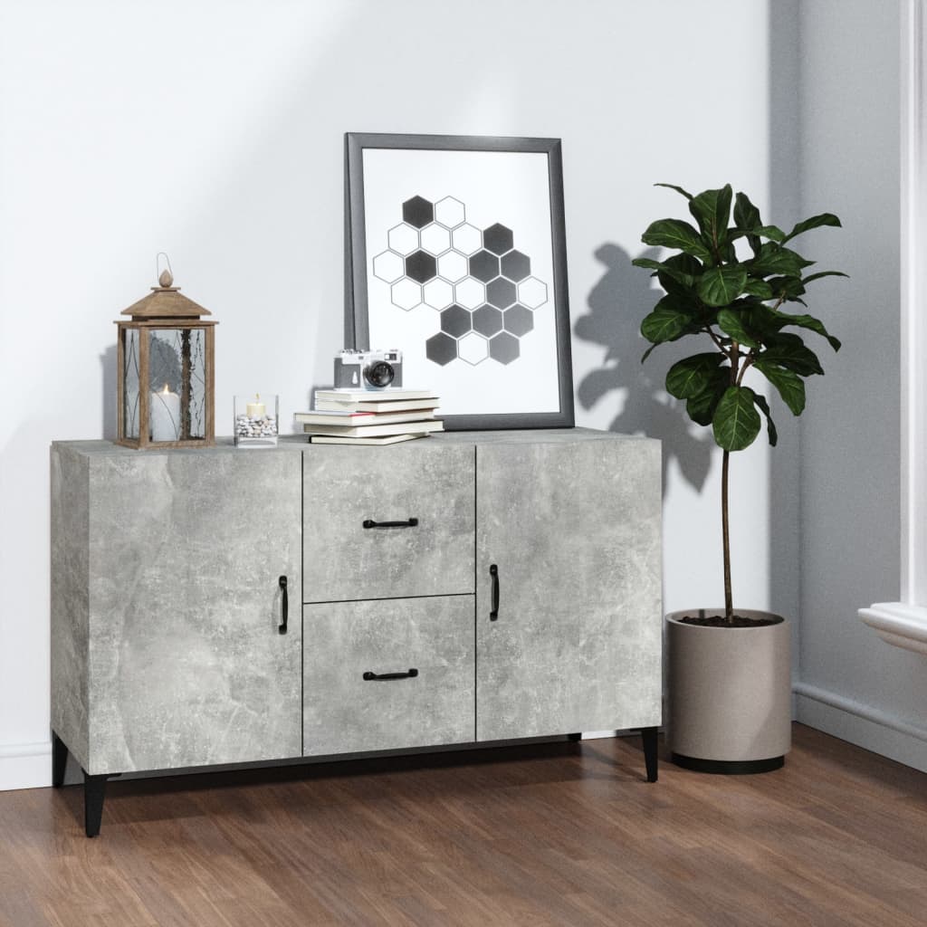 Buffet gris béton 100x36x60 cm bois d'ingénierie - XIOS