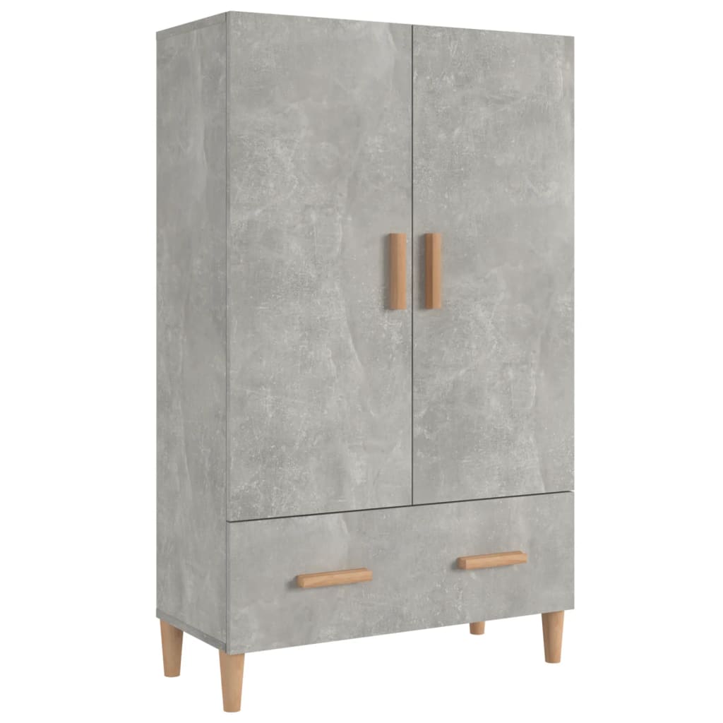 Buffet haut Gris béton 70x31x115 cm Bois d'ingénierie - XIOS