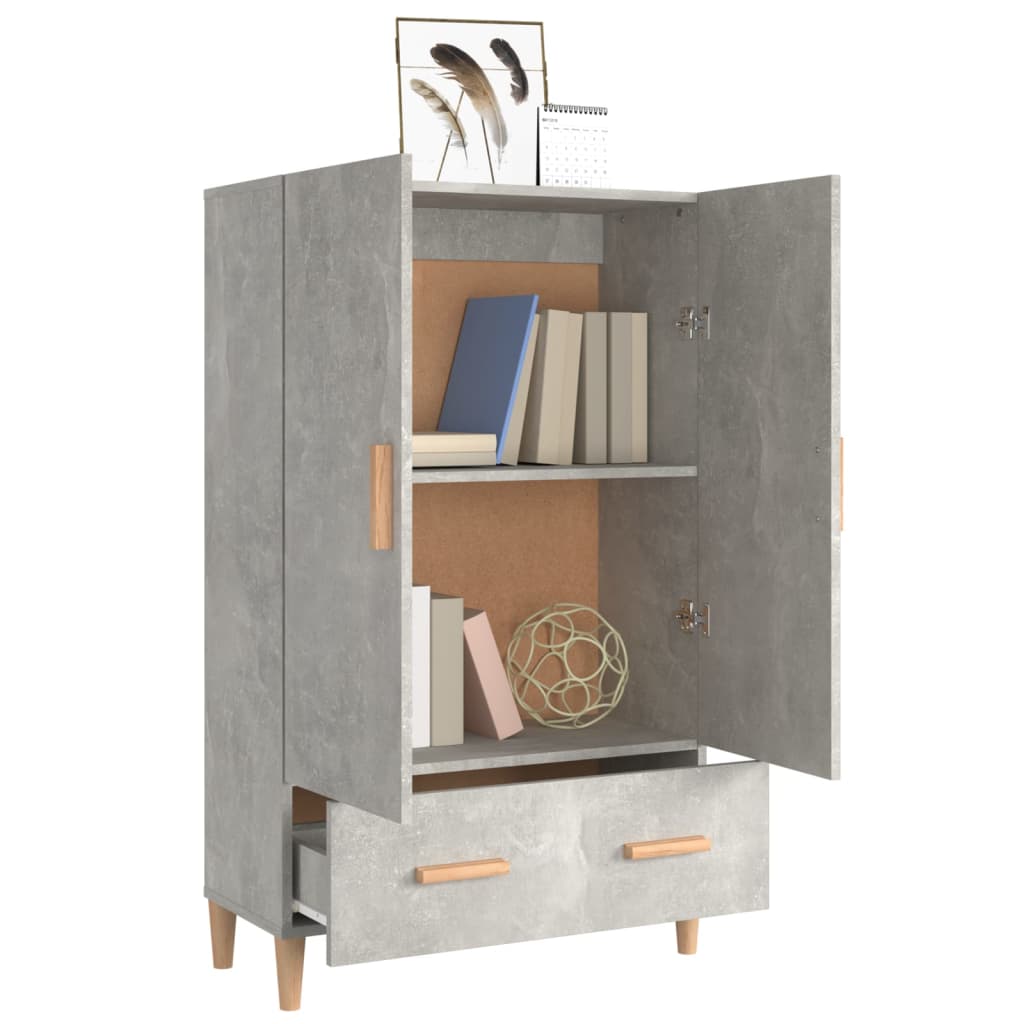 Buffet haut Gris béton 70x31x115 cm Bois d'ingénierie - XIOS