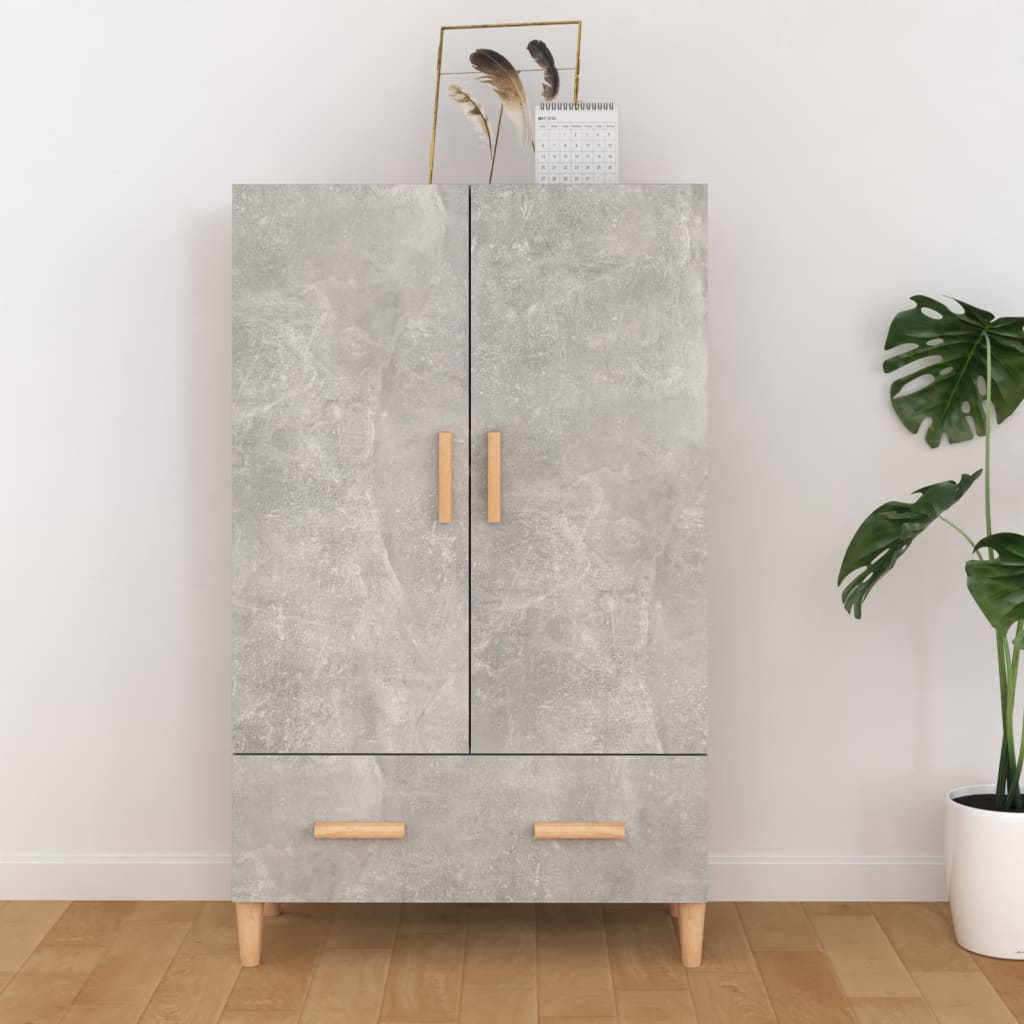Buffet haut Gris béton 70x31x115 cm Bois d'ingénierie - XIOS