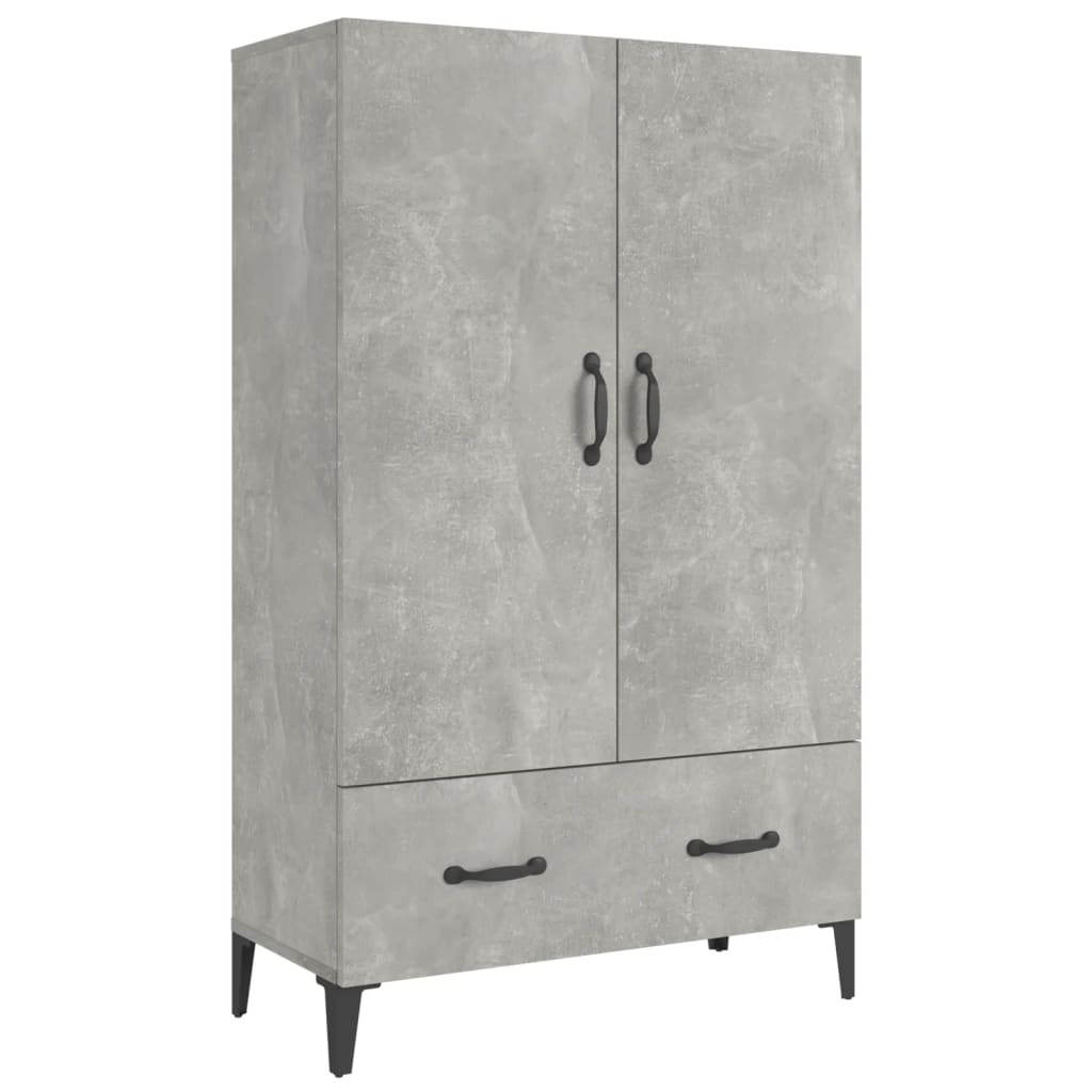 Buffet haut Gris béton 70x31x115 cm Bois d'ingénierie - XIOS