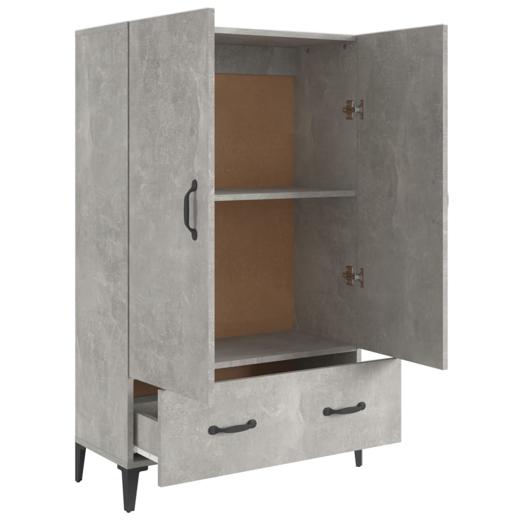 Buffet haut Gris béton 70x31x115 cm Bois d'ingénierie - XIOS