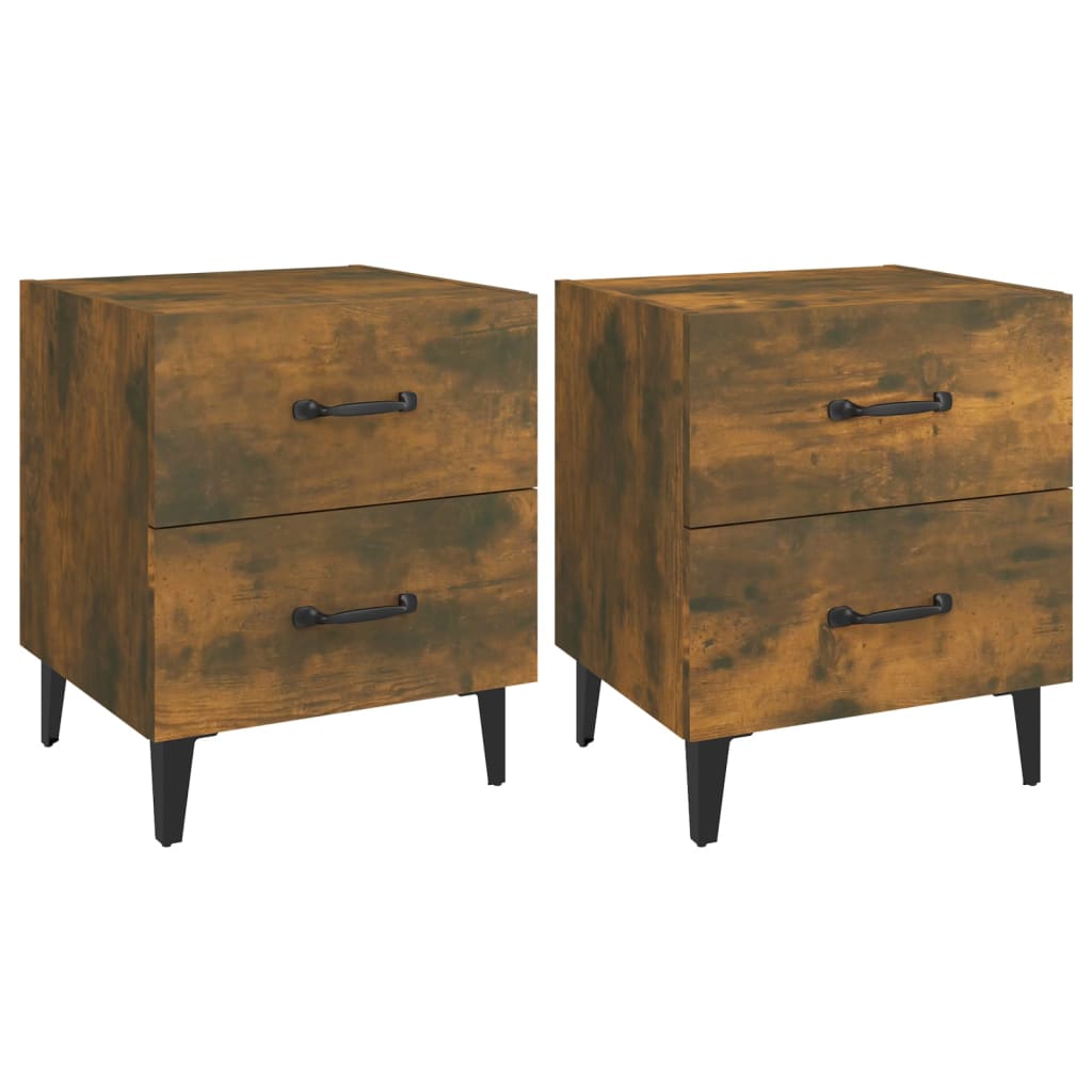 Tables de chevet 2 pcs Chêne fumé 40x35x47,5 cm - XIOS