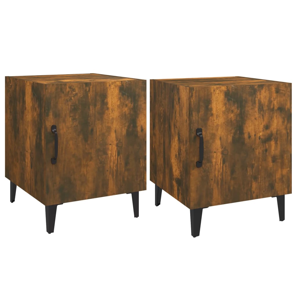 Tables de chevet 2 pcs Chêne fumé Bois d'ingénierie - XIOS