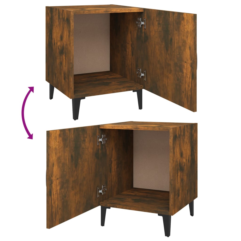Tables de chevet 2 pcs Chêne fumé Bois d'ingénierie - XIOS
