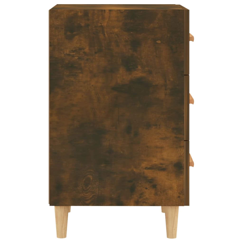 Table de chevet chêne fumé 40x40x66 cm bois d'ingénierie - XIOS