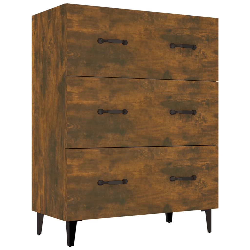 Buffet chêne fumé 69,5x34x90 cm bois d'ingénierie - XIOS