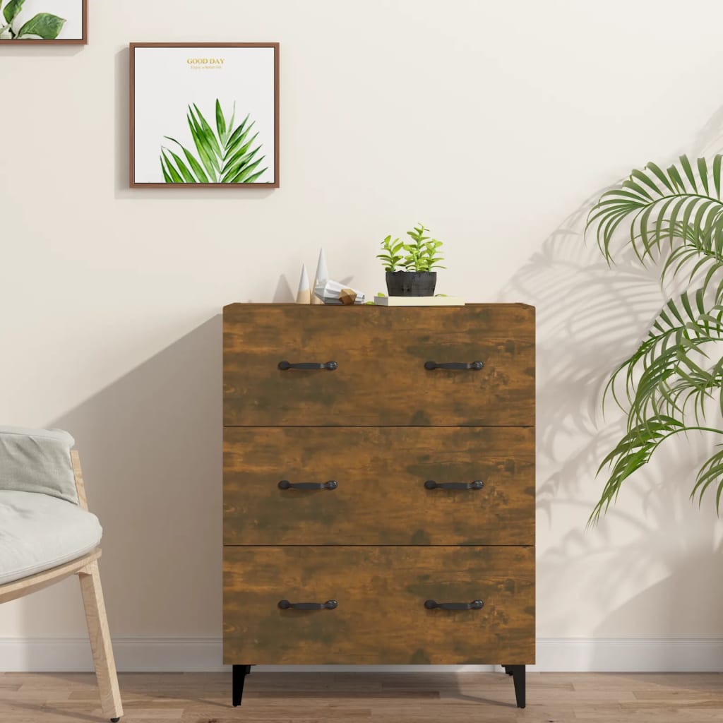 Buffet chêne fumé 69,5x34x90 cm bois d'ingénierie - XIOS