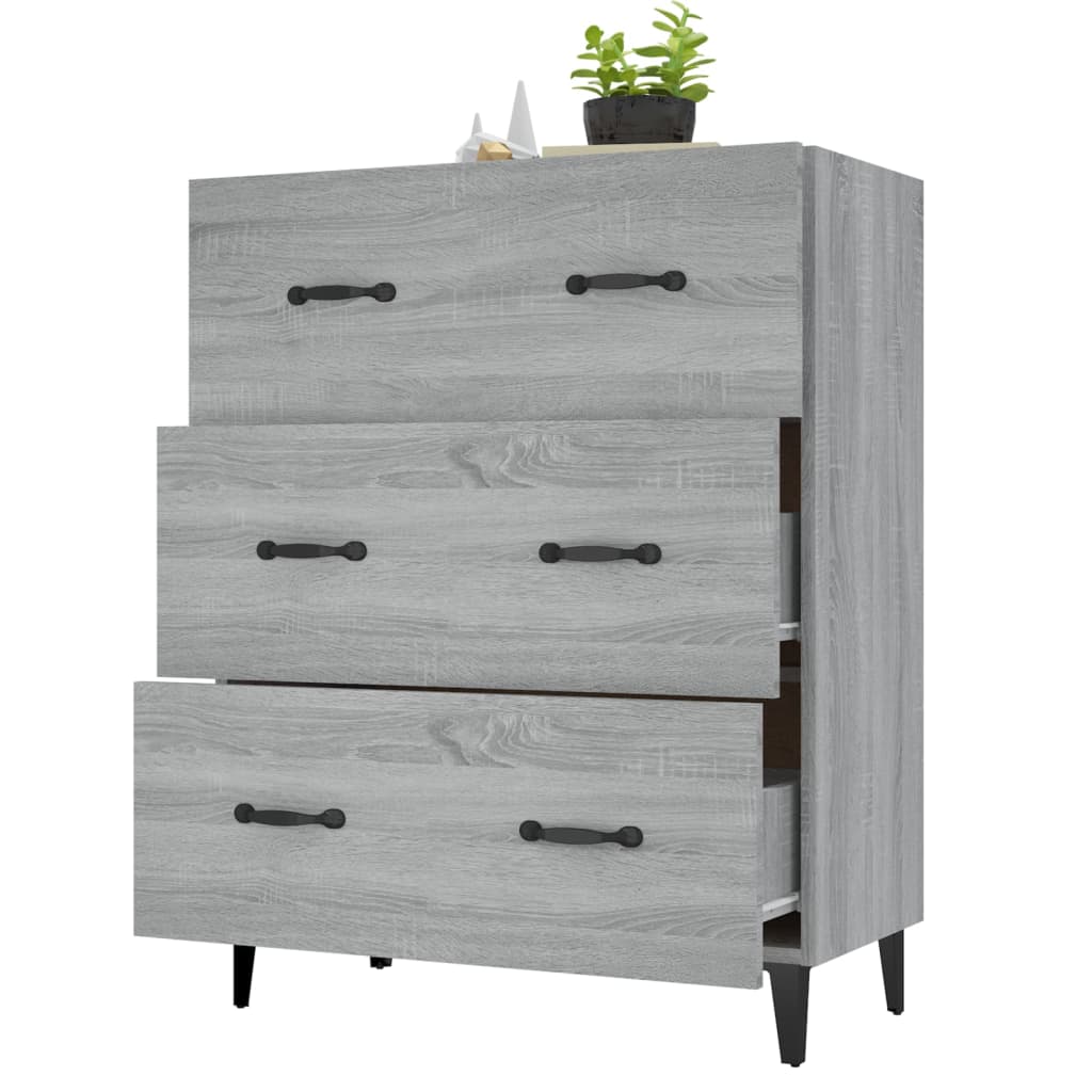 Buffet sonoma gris 69,5x34x90 cm bois d'ingénierie - XIOS
