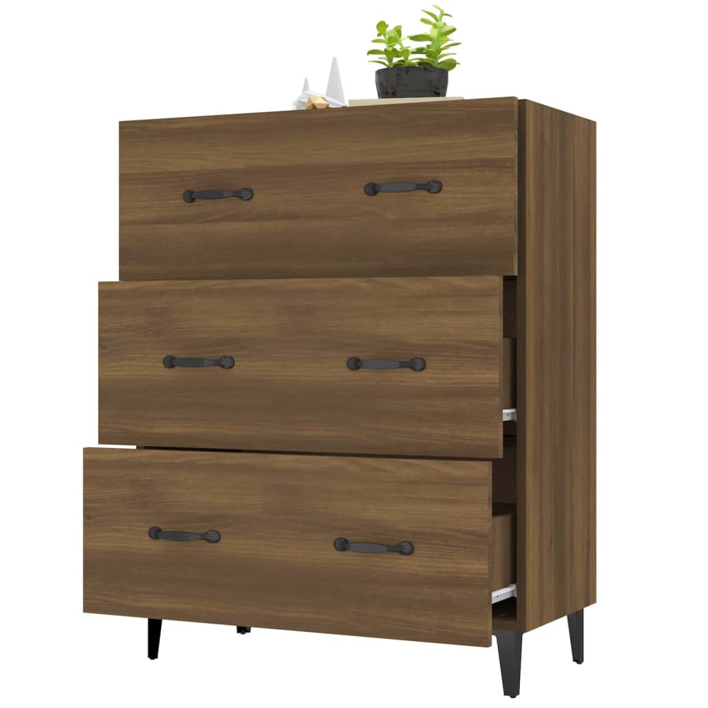 Buffet chêne marron 69,5x34x90 cm bois d'ingénierie - XIOS