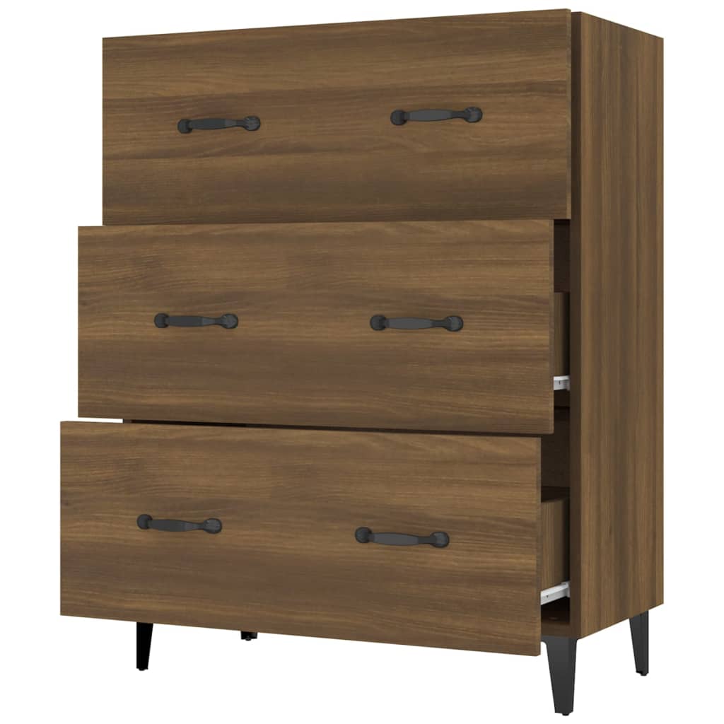 Buffet chêne marron 69,5x34x90 cm bois d'ingénierie - XIOS