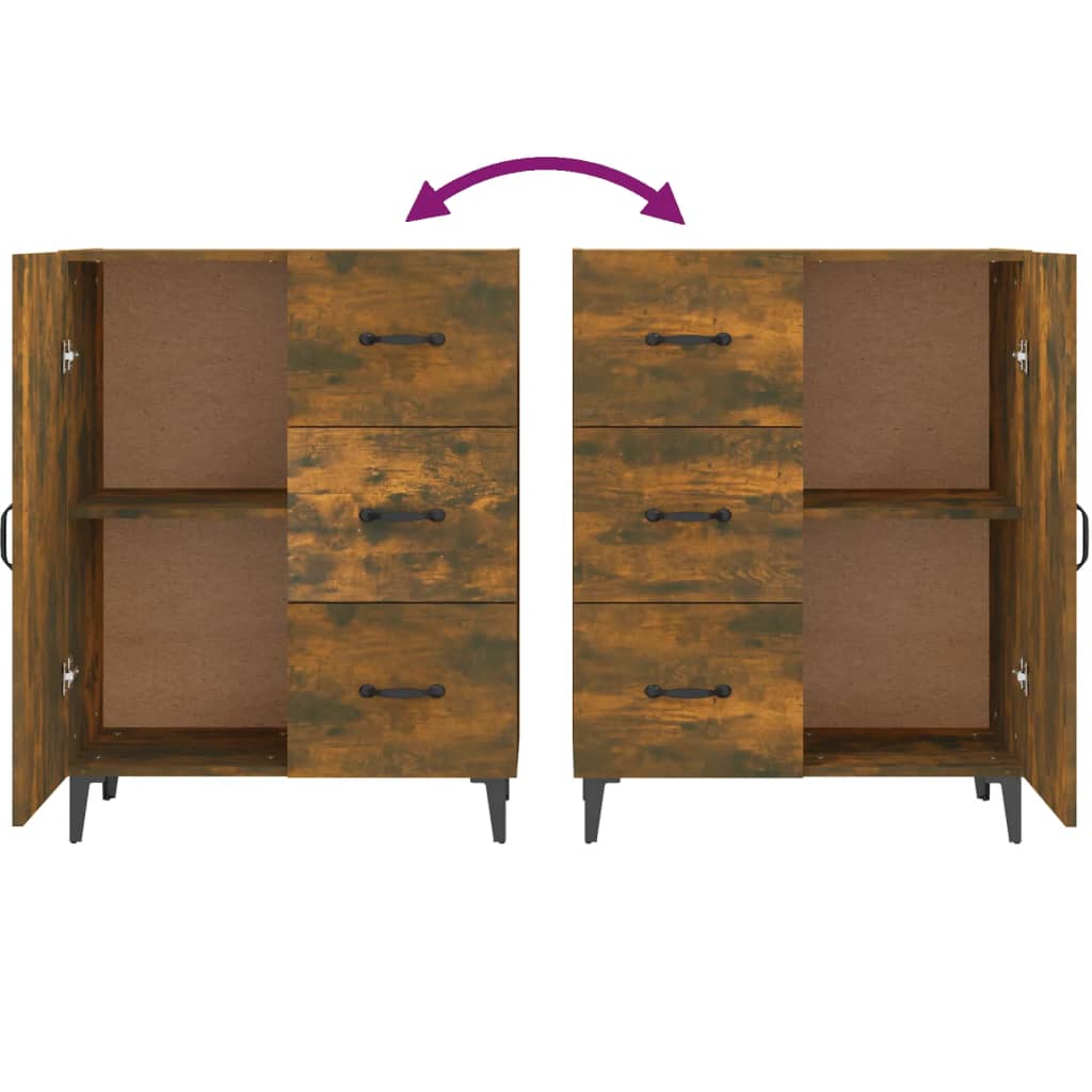 Buffet chêne fumé 69,5x34x90 cm bois d'ingénierie - XIOS