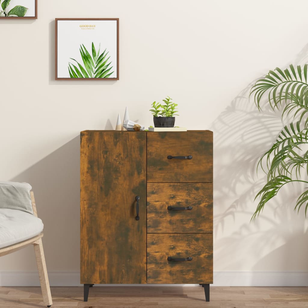 Buffet chêne fumé 69,5x34x90 cm bois d'ingénierie - XIOS