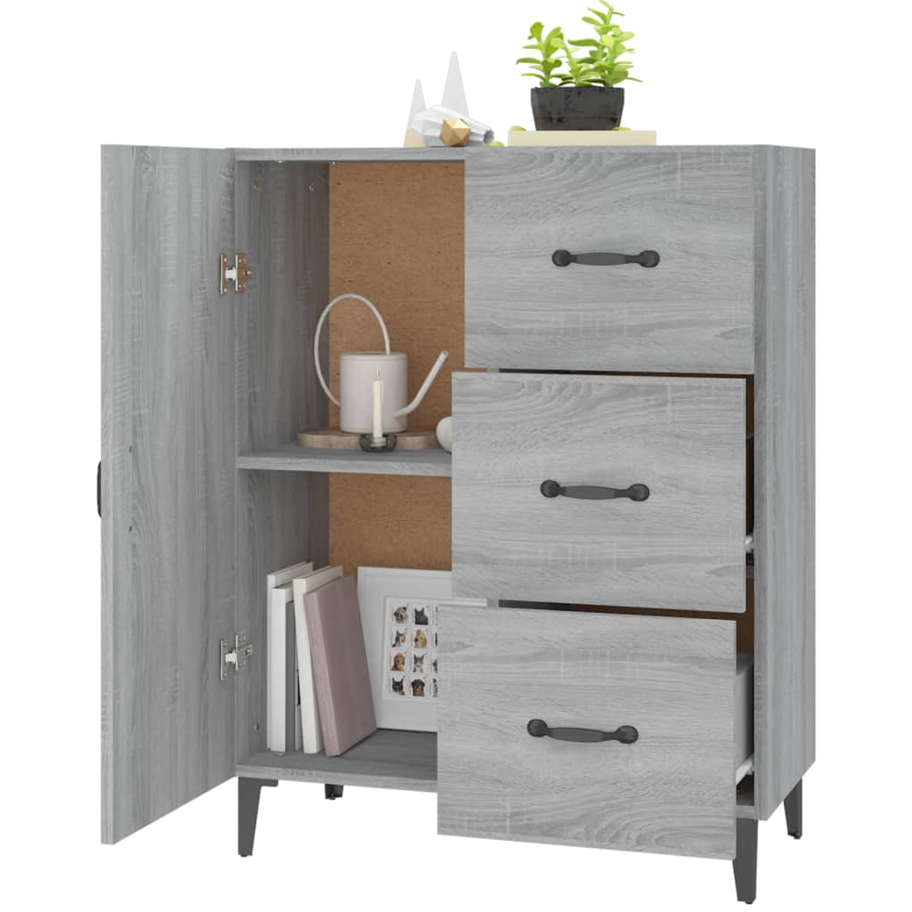 Buffet sonoma gris 69,5x34x90 cm bois d'ingénierie - XIOS