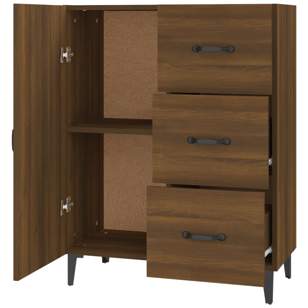 Buffet chêne marron 69,5x34x90 cm bois d'ingénierie - XIOS
