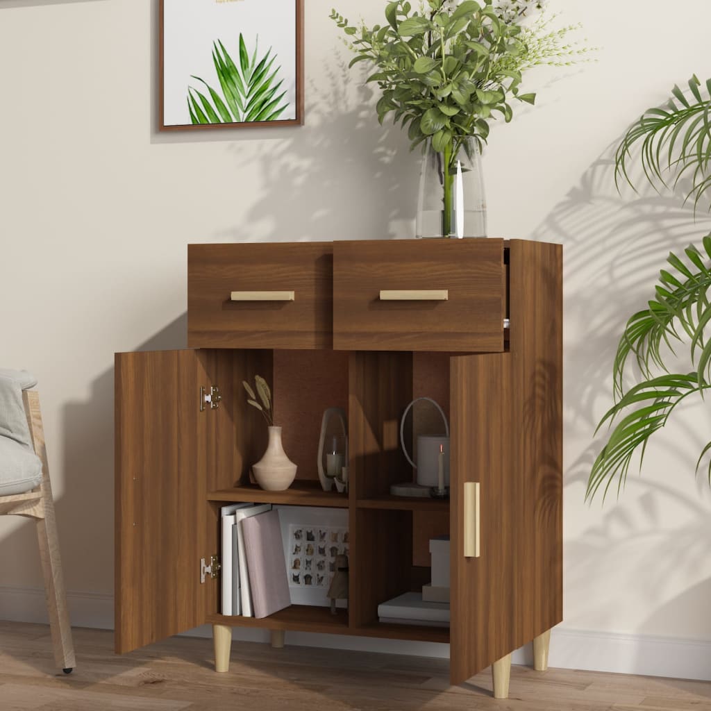 Buffet Chêne marron 69,5x34x89 cm Bois d'ingénierie - XIOS