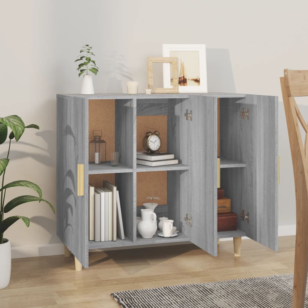 Buffet sonoma gris 90x34x80 cm bois d'ingénierie - XIOS
