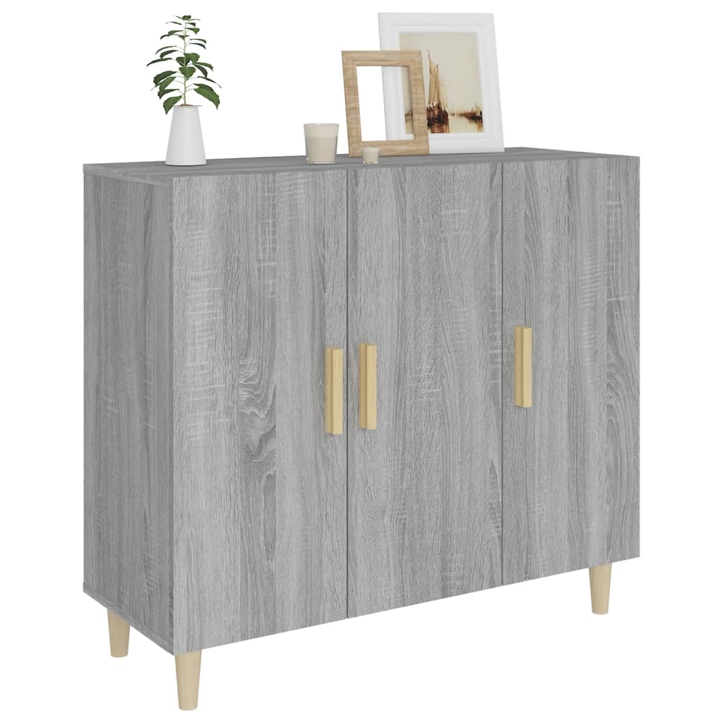 Buffet sonoma gris 90x34x80 cm bois d'ingénierie - XIOS