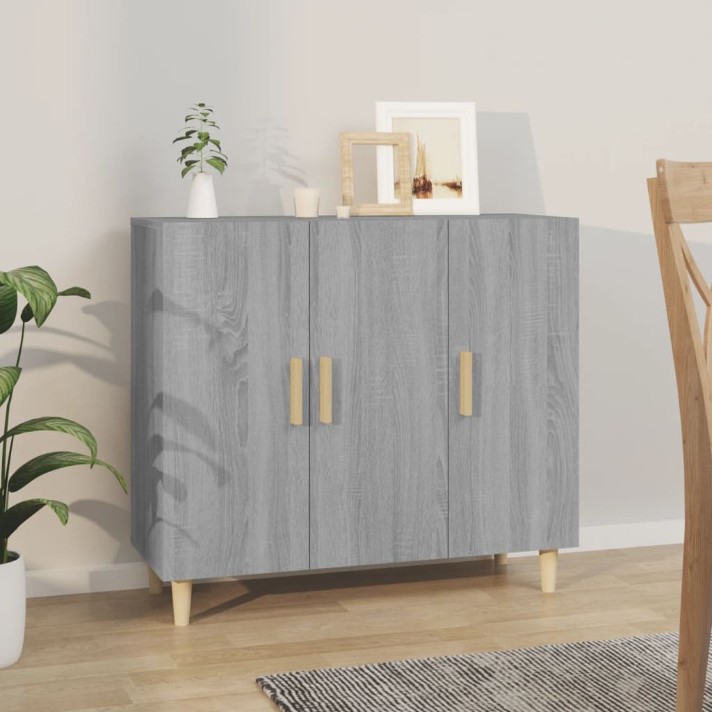 Buffet sonoma gris 90x34x80 cm bois d'ingénierie - XIOS