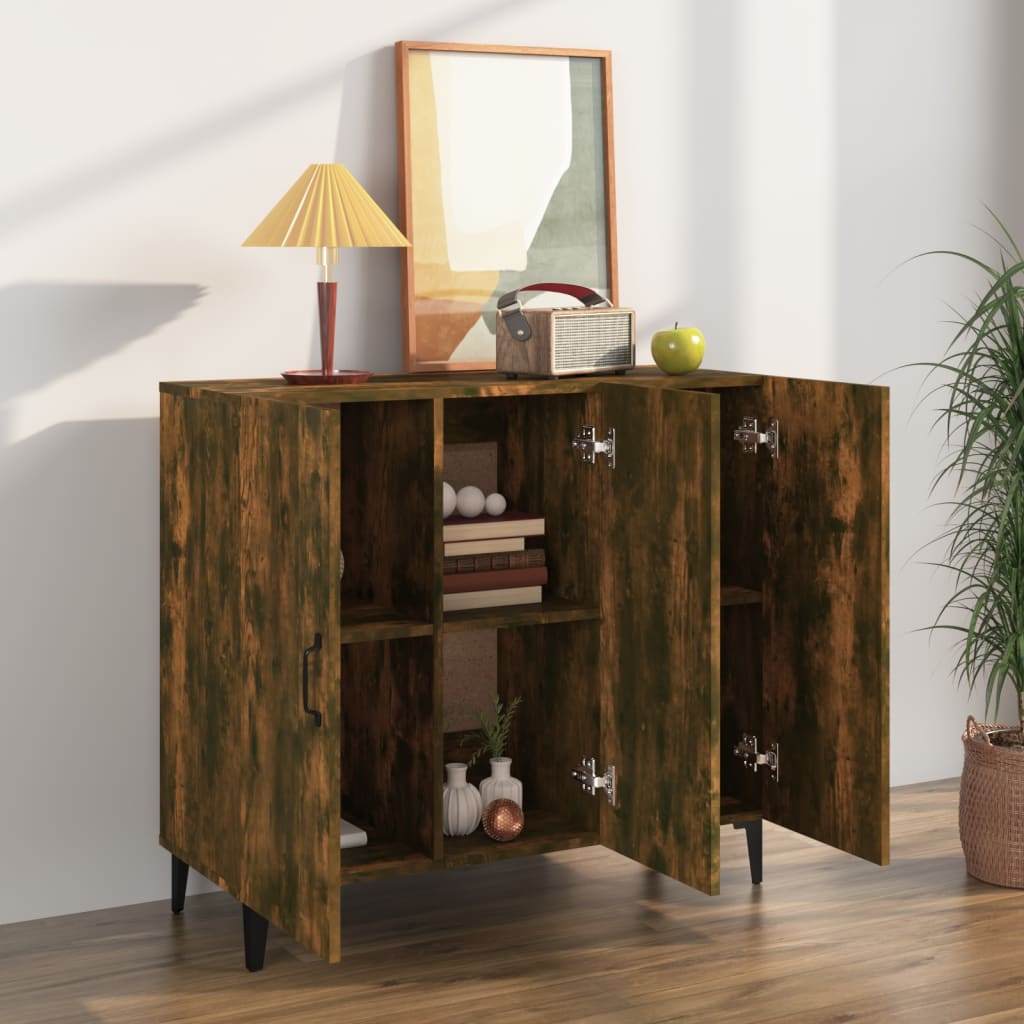 Buffet chêne fumé 90x34x80 cm bois d'ingénierie - XIOS
