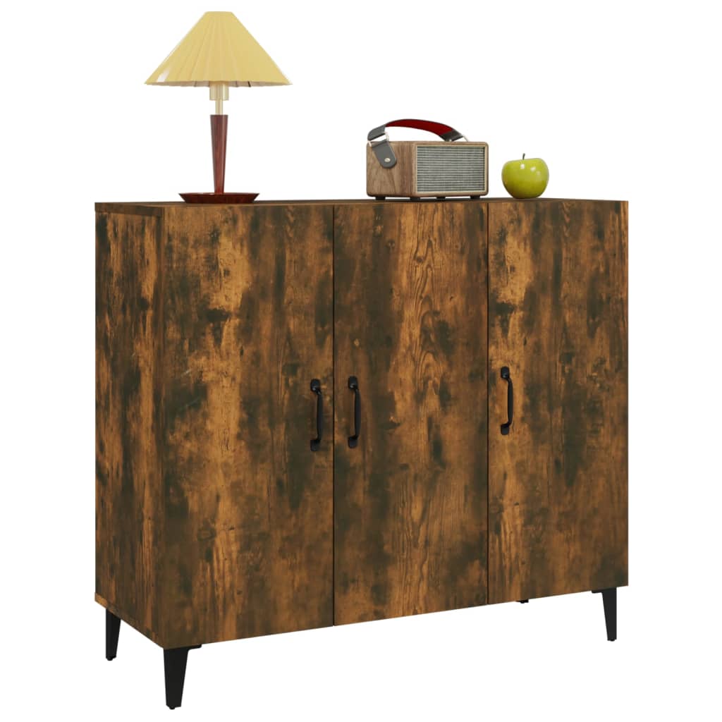 Buffet chêne fumé 90x34x80 cm bois d'ingénierie - XIOS