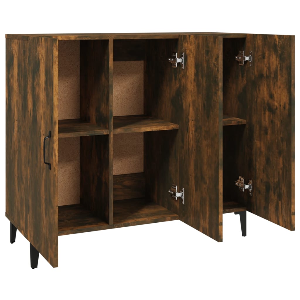 Buffet chêne fumé 90x34x80 cm bois d'ingénierie - XIOS