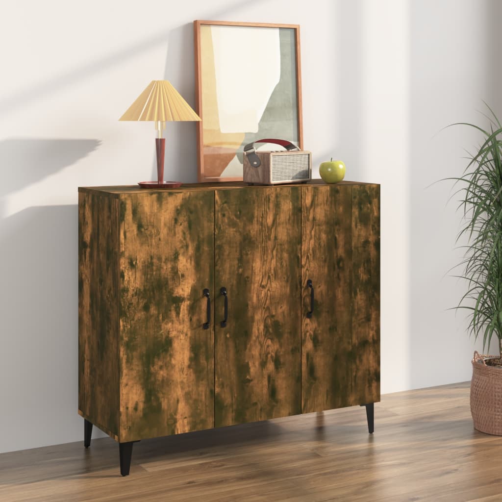 Buffet chêne fumé 90x34x80 cm bois d'ingénierie - XIOS
