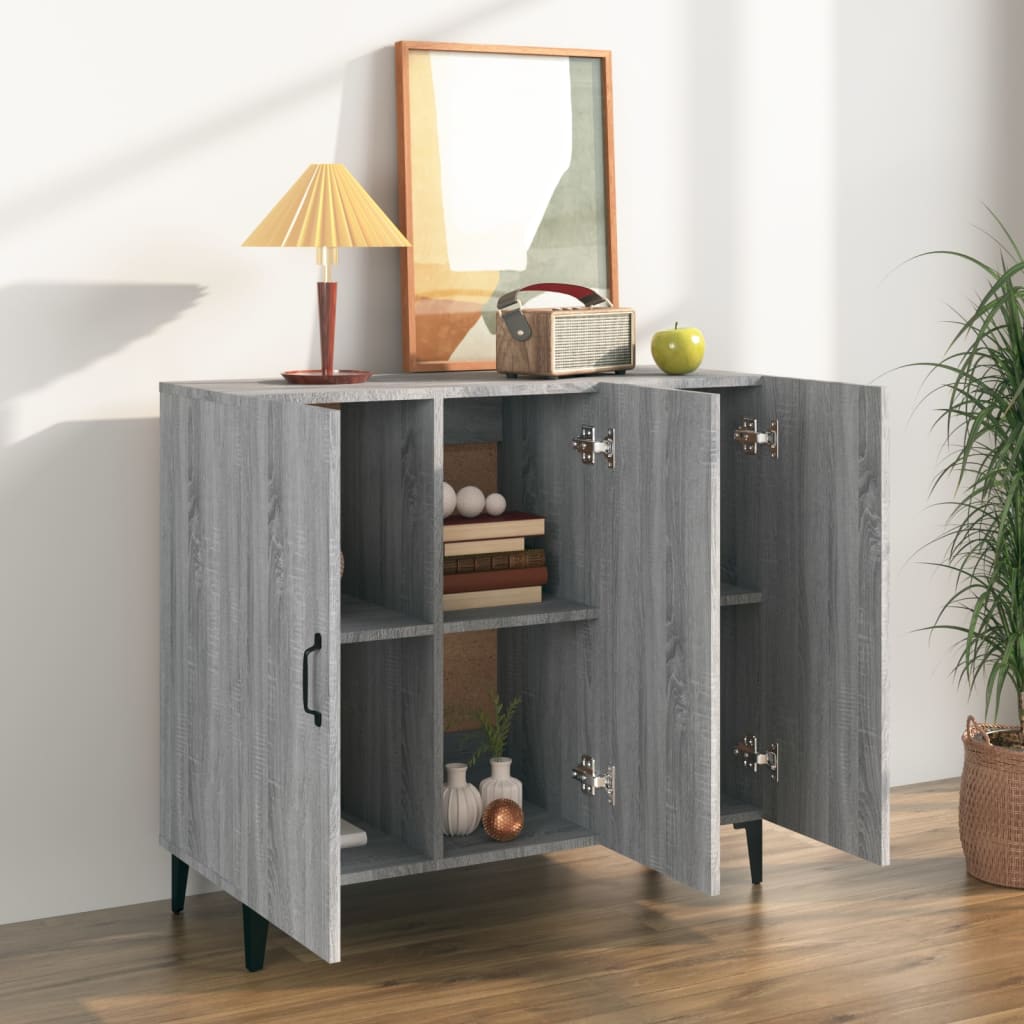 Buffet sonoma gris 90x34x80 cm bois d'ingénierie - XIOS