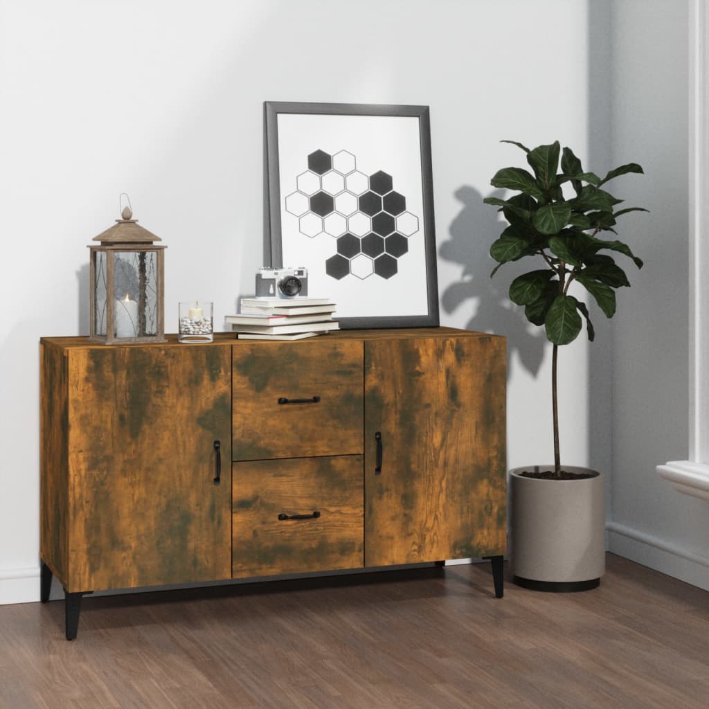 Buffet chêne fumé 100x36x60 cm bois d'ingénierie - XIOS