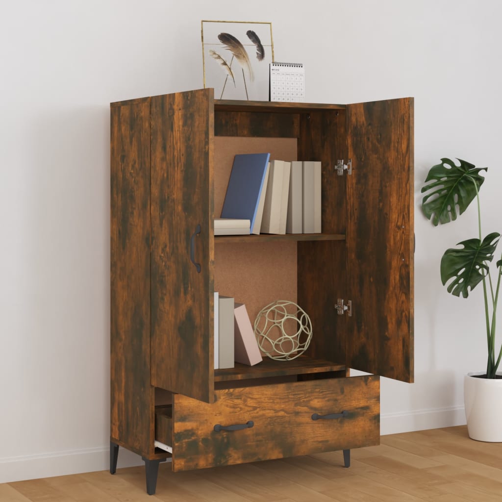 Buffet haut Chêne fumé 70x31x115 cm Bois d'ingénierie - XIOS