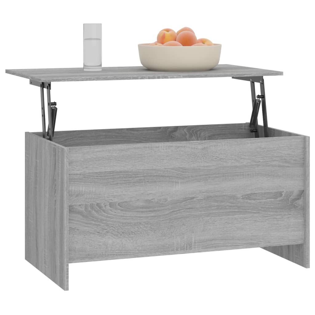 Table basse sonoma gris 102x55,5x52,5 cm bois d'ingénierie - XIOS